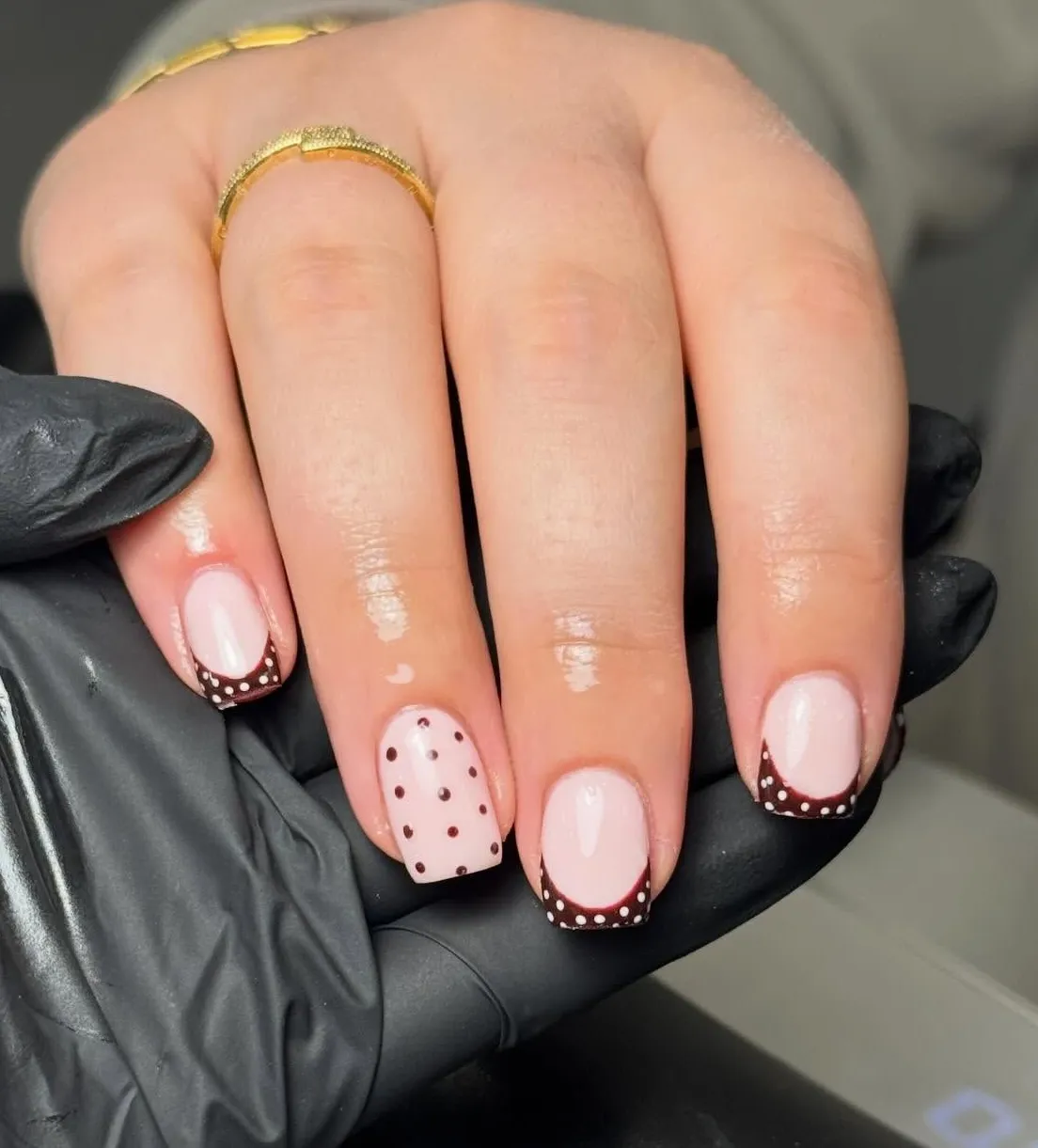 Client with builder gel infill by Jodie Leslie.