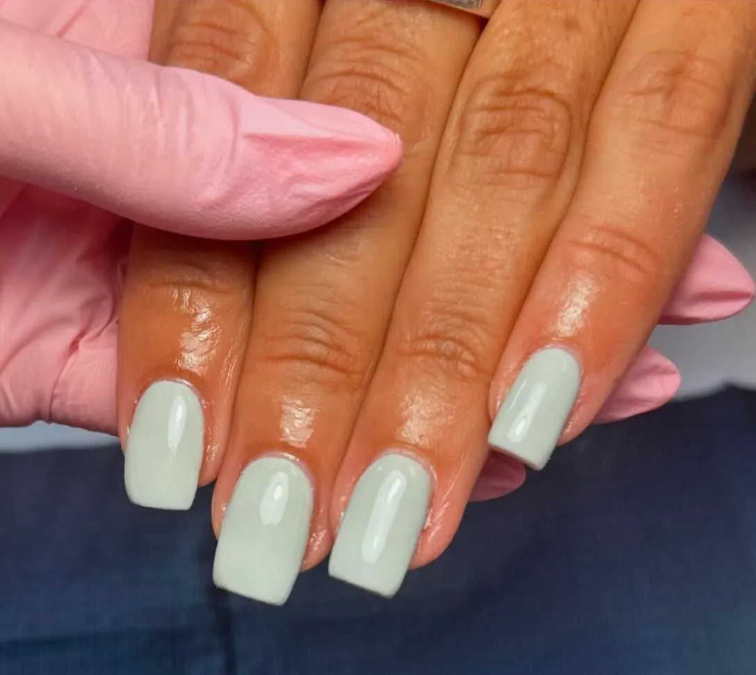 Client with one colour builder gel by Jodie Leslie.