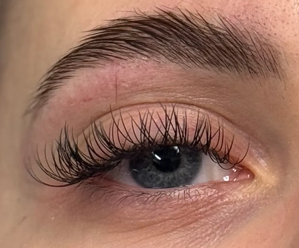 Client with classic lashes.
