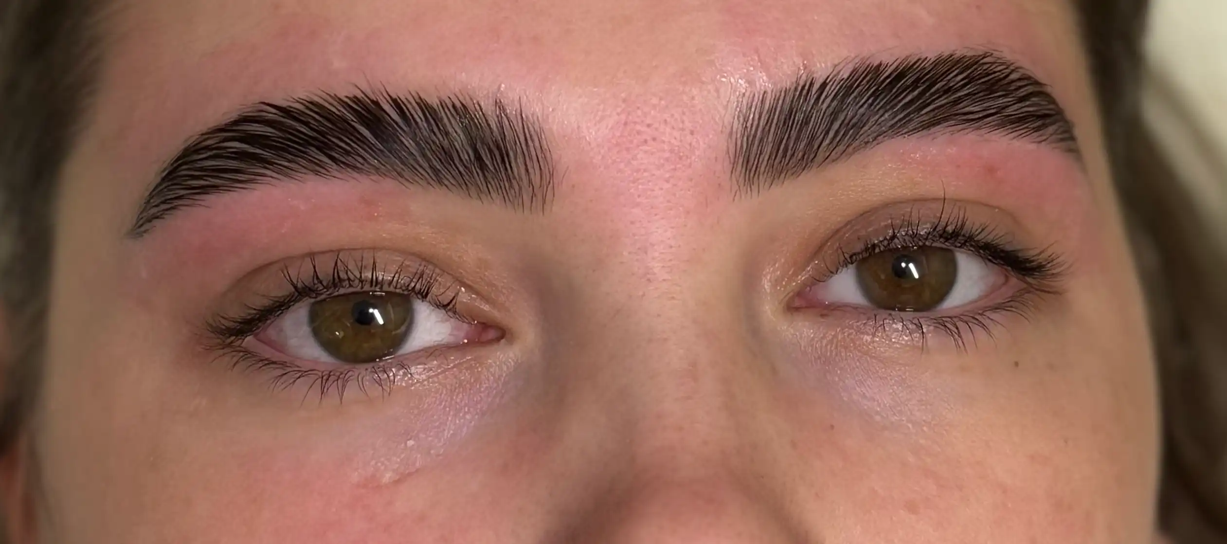 Client with lamination, wax and tint.