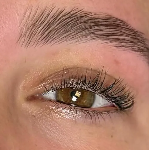 Client with lash lift and tint.