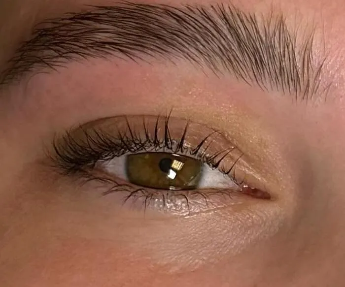 Client with lash tint only by Jodie Leslie.
