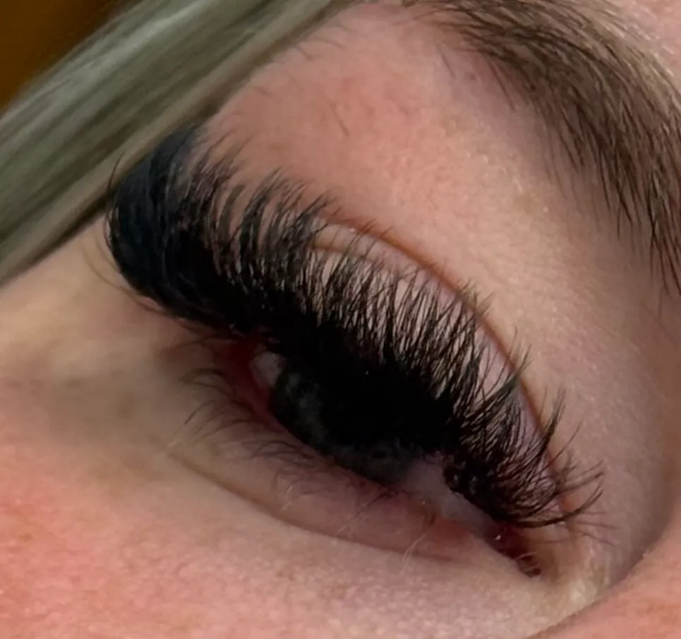 Client with russian lashes by Jodie Leslie.